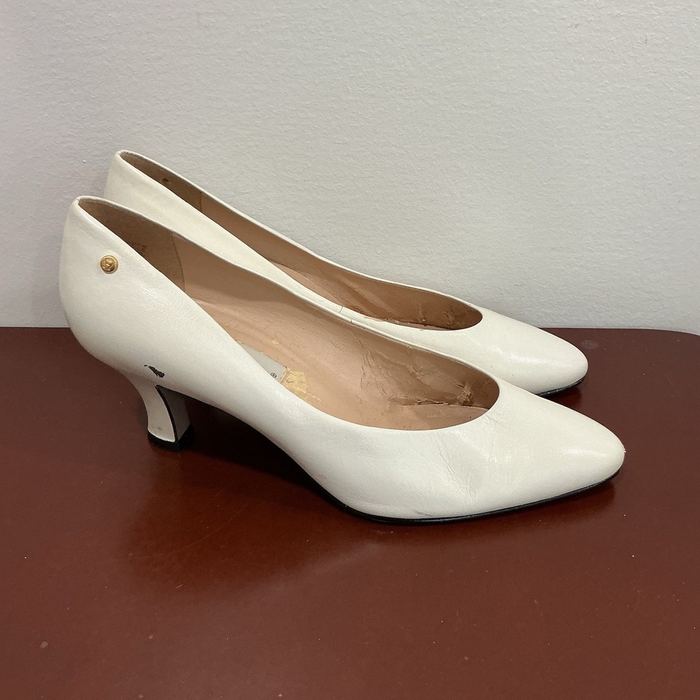Vintage Etienne Aigner Women's Shoes Priscilla 7M Made In Spain White Office